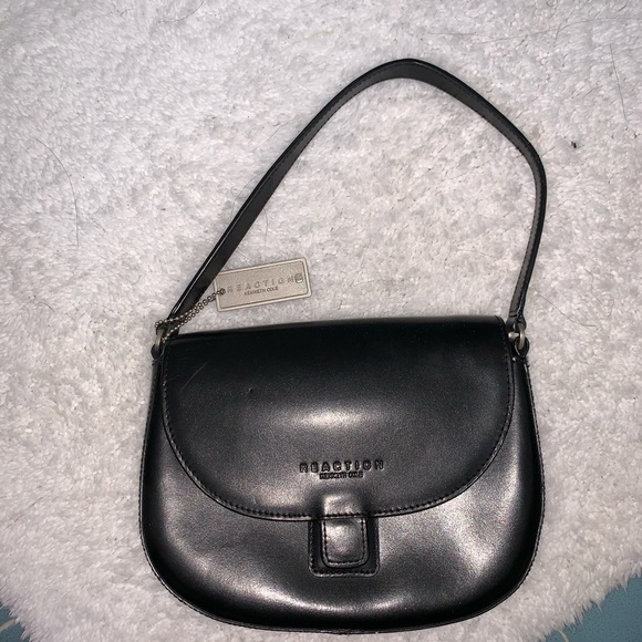 Kenneth Cole Reaction all Black Mini Bag with Keychain Y2K chic College gno cute - Picture 2 of 7